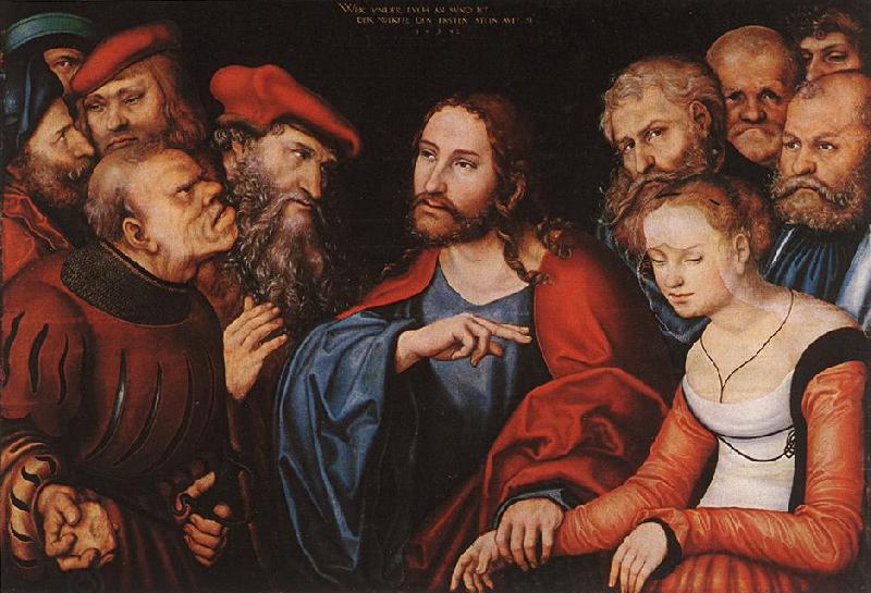 CRANACH, Lucas the Elder Christ and the Adulteress fgh China oil painting art